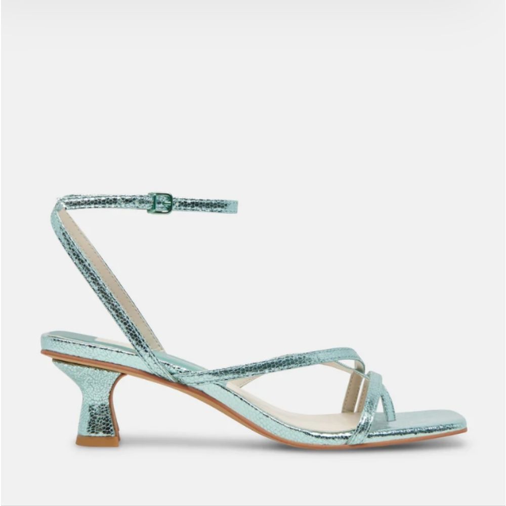 DOLCE VITA BAYLOR METALLIC BLUE STRAPPY SANDALS